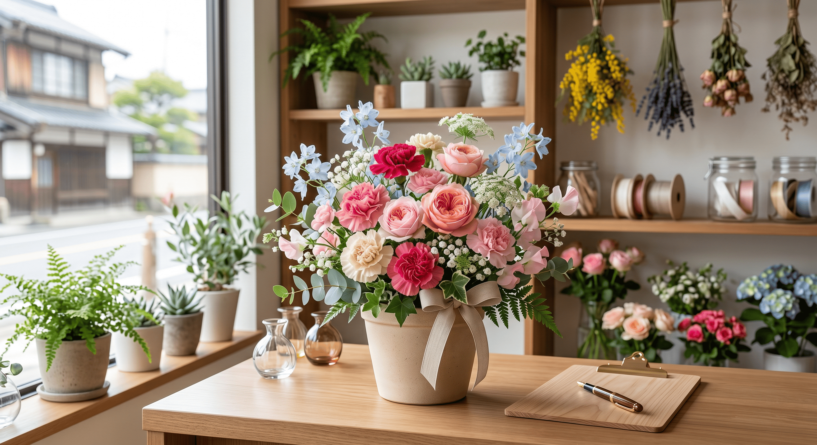 そのまま飾りやすい母の日向けのフラワーアレンジ